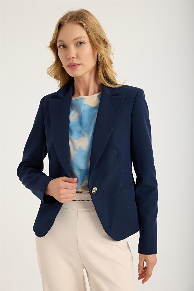 سترة بزر واحد وجيبين - 4