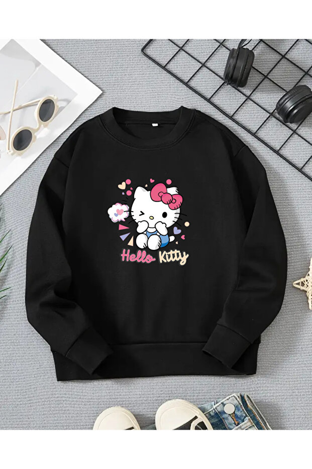 Long Sleeve T-Shirt with Hello Kitty Print for Girls