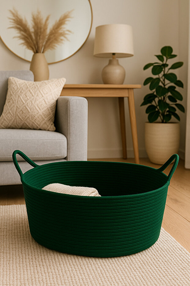 Wicker Jute Decorative Basket 20X30X50 Cm, Toy, Laundry, Bathroom, Kitchen and Organizer Storage Basket