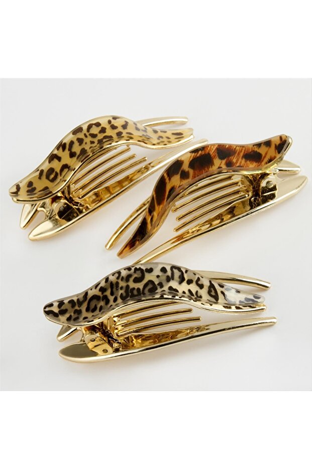 مشبك مزلاج بنقشة الفهد قطعة واحدة - 1