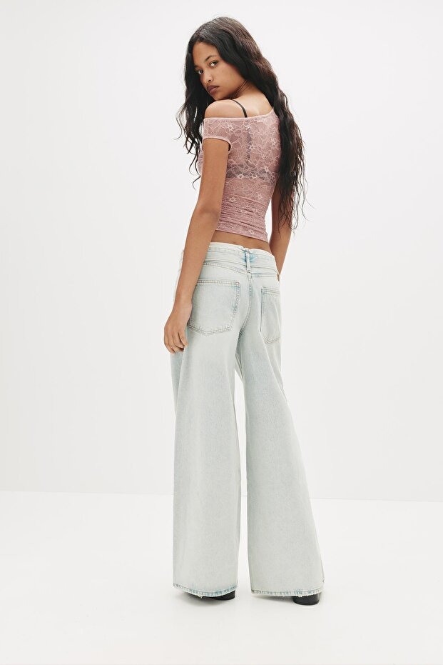 Asimetrik dantel bluz - 3