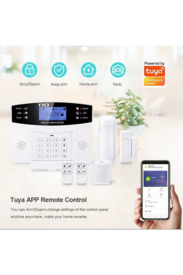 EV VE İŞYERİ İÇİN UZAKTAN KUMANDALI ALARM SİSTEMİ WİFİ-GSM HATLI HAREKET SENSÖRLÜ ŞARJLI ALARM SETİ - 3