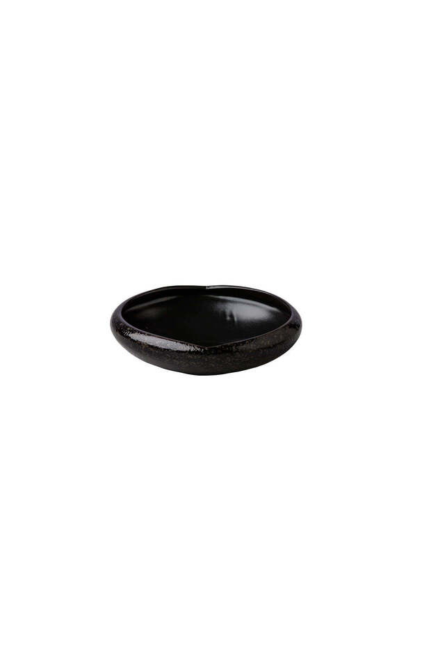 Side Bowl, Black Satin Stone Finish, 17 x 4.6 cm