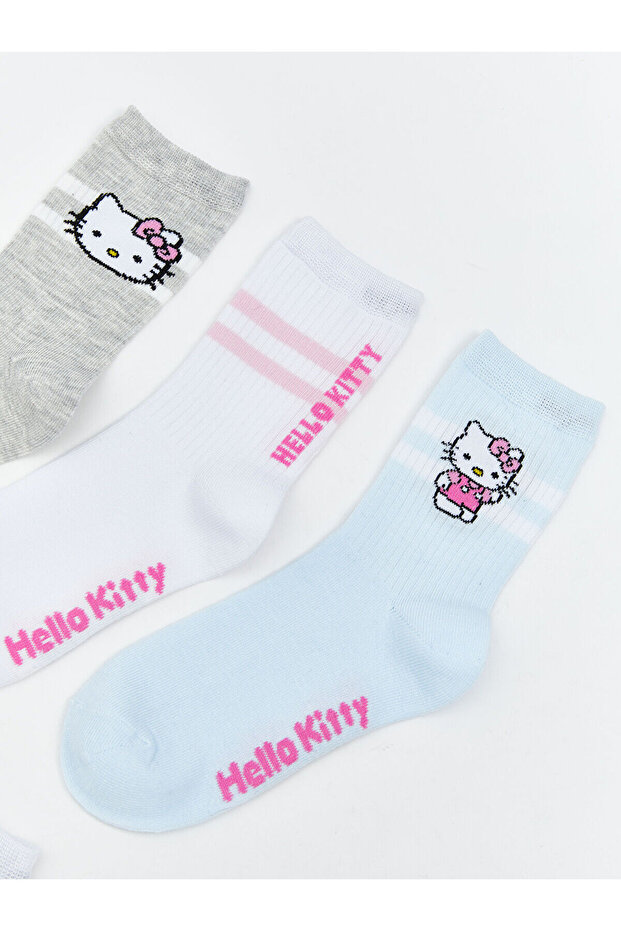 Stilinizi Bize Bırakın | Hello Kitty Desenli Kız Çocuk Soket Çorap 5'li - 3