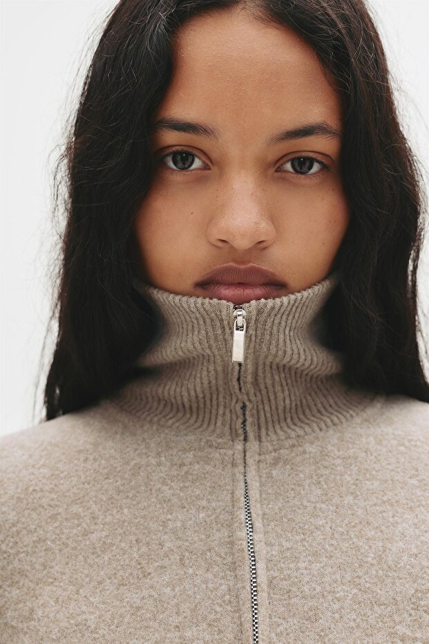 Soft touch fermuarlı kazak - 5