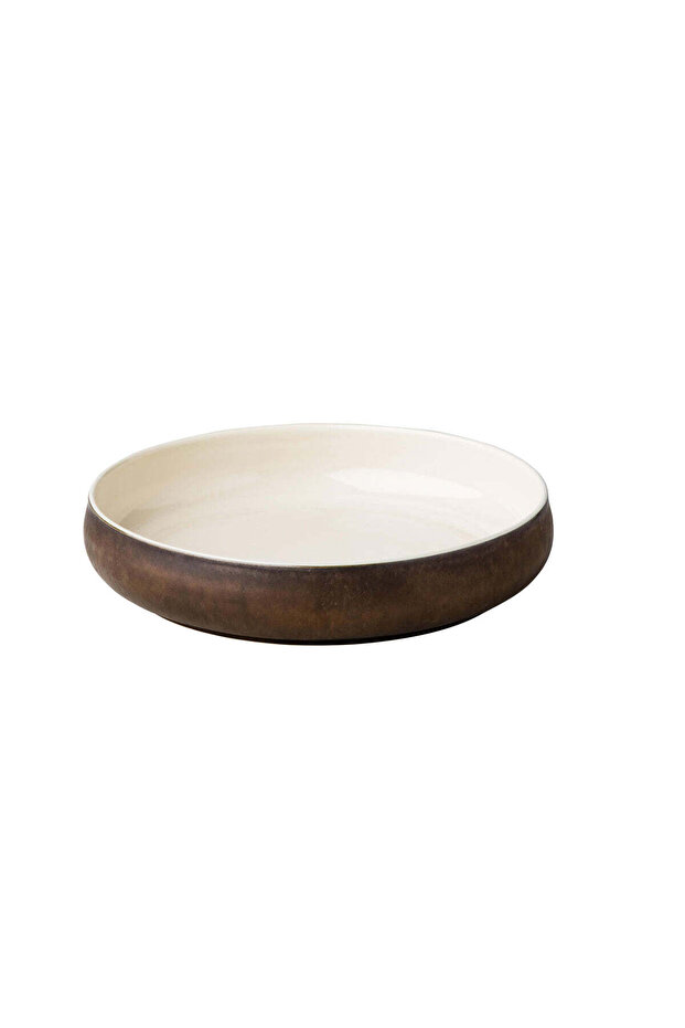 Deep Plate with Metallic Gold Exterior, 24 cm x 5 cm