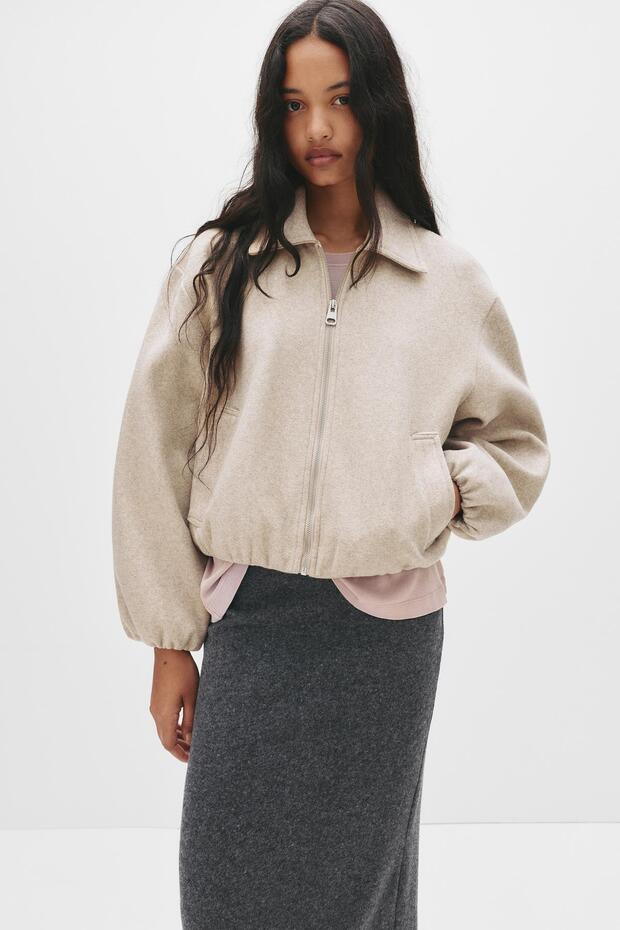 Kumaş bomber ceket - 5