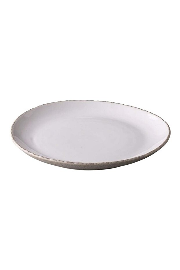 Natura Plate, White Ceramic Dinnerware, 29.5 cm