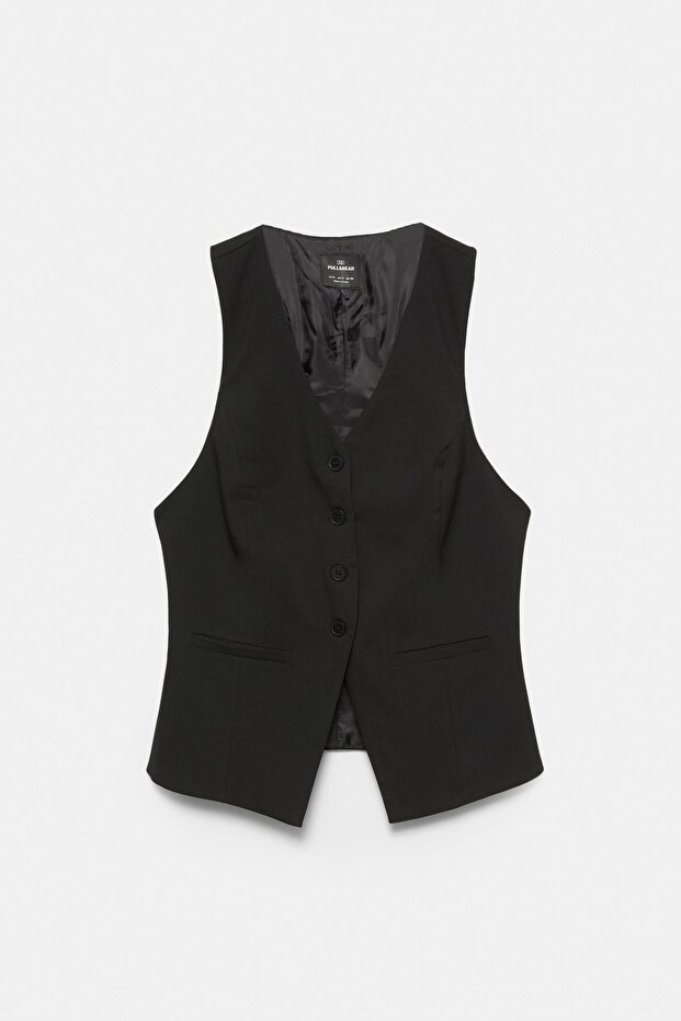 Sırtı açık tailored fit yelek - 7
