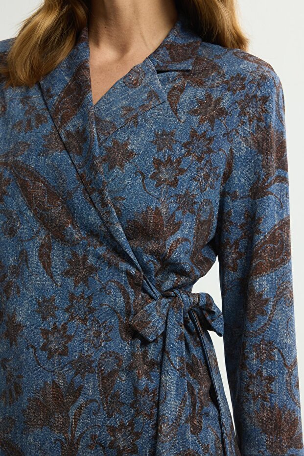 Desenli Örme Bluz - 2