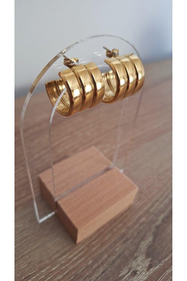 Triple Earrings Look Steel Earrings