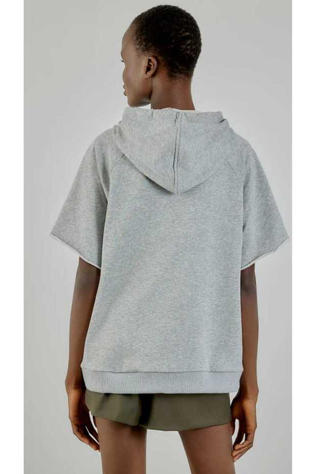 Kapüşonlu pamuklu sweatshirt - 2