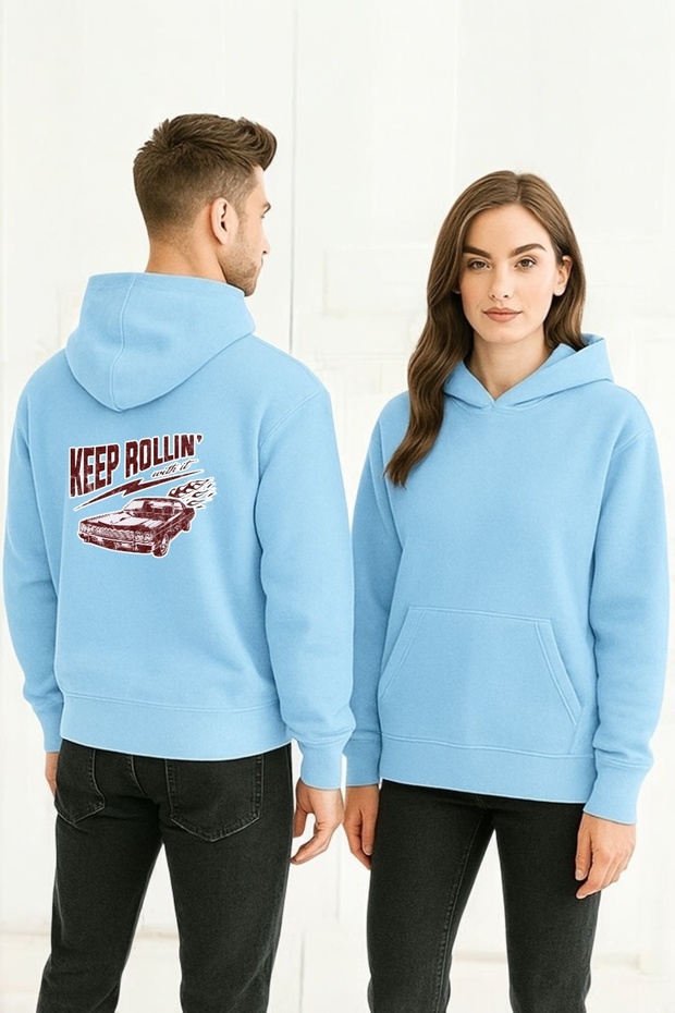Keep Rolling Colorful Printed Hooded Sweatshirt