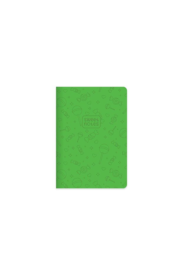 Striped Thermo Leather and Hard Cover Neon Candy Notebook 14 X 20 cm - Green