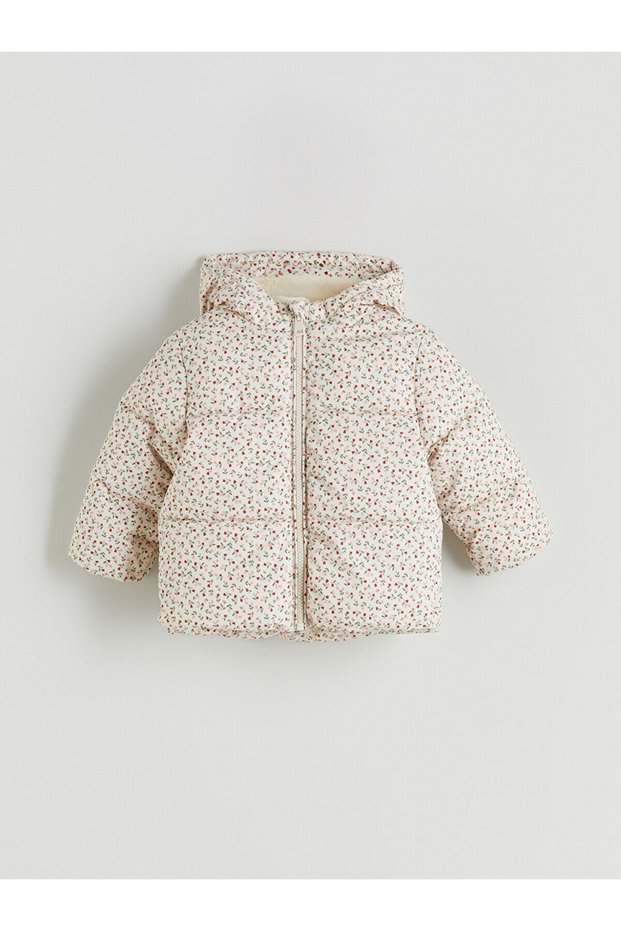 Lcw Hooded Floral Baby Girl Puffer Coat (W5)