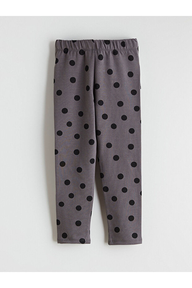 Özmarka New Season Elastic Waist Polka Dot Girls' Leggings