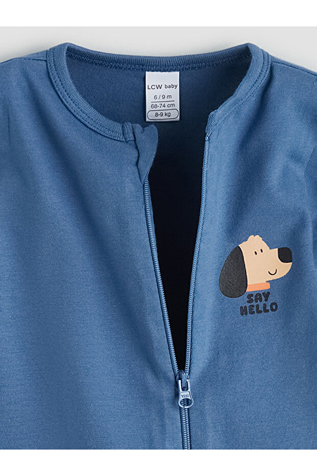 Bisiklet Yaka Uzun Kollu Erkek Bebek Tulum - 5