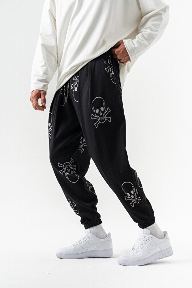 Kento Bel ve Paça Lastikli Pileli Şalvar - 1