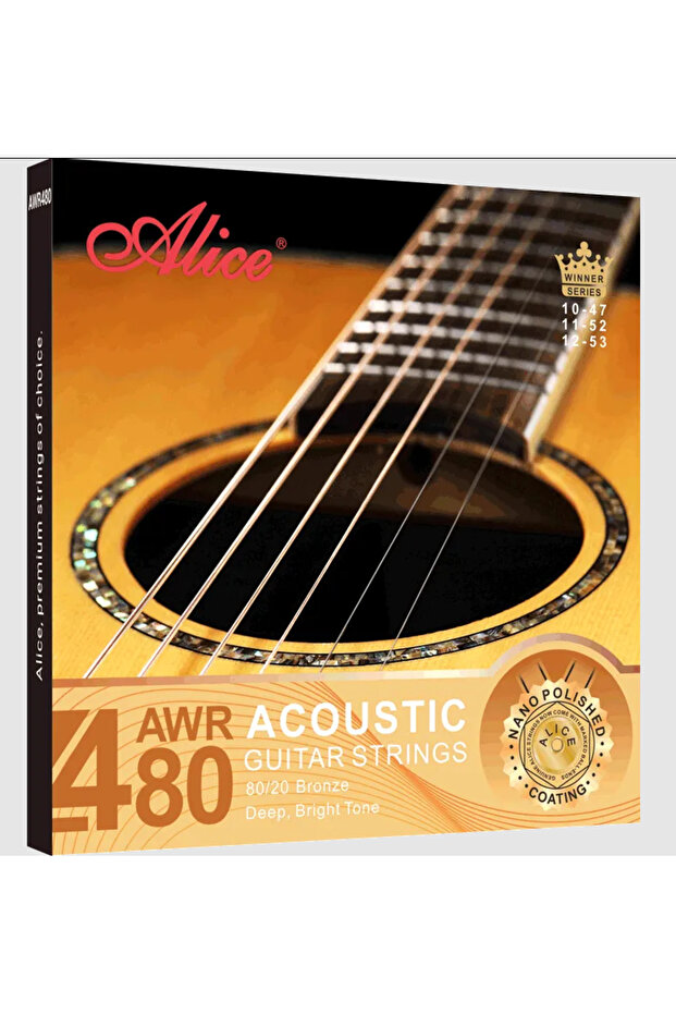 AWR480-XL 10-47 سلك جيتار صوتي خفيف للغاية 80/20 برونزي