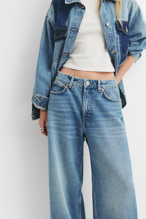 Orta Bel Patchwork Bol Kesim Jean - 4