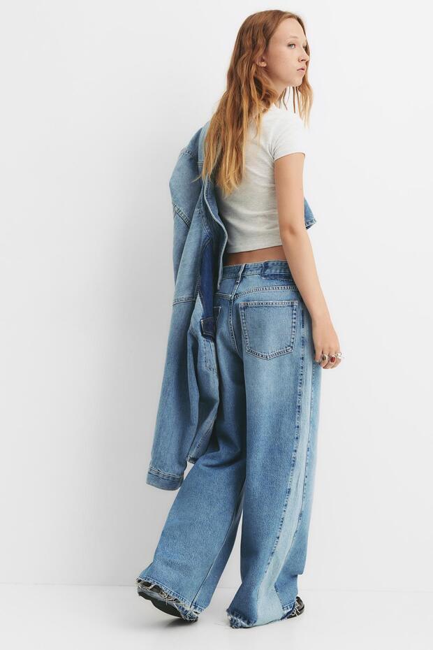 Orta Bel Patchwork Bol Kesim Jean - 3