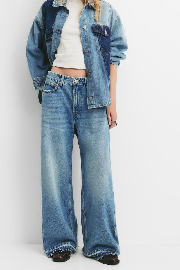 Orta Bel Patchwork Bol Kesim Jean - 5