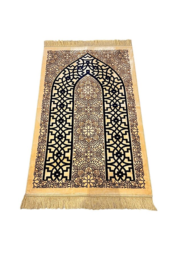 سجادة صلاة ذهبية هندسية الشكل