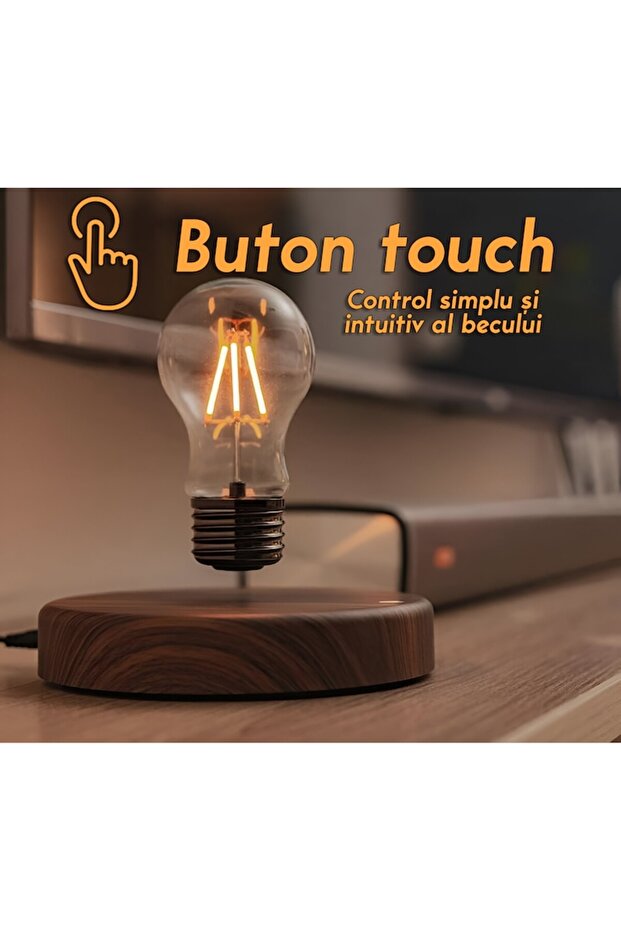 Floating Bulb with Touch Control, Rotating Function, 30 Lumens, Warm Light, Wenge Color - 2