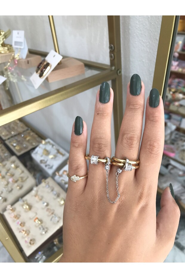 خاتم متعدد الحلقات بتصميم سلسلة - 2