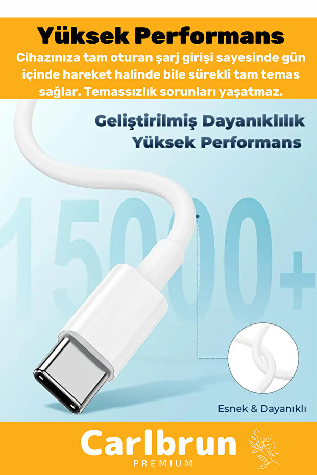 Macbook İphone Tüm Serilere Uyumlu 25w 15 16 17 Plus Pro Type C Kablolu Hızlı Şarj Seti Adaptör - 5