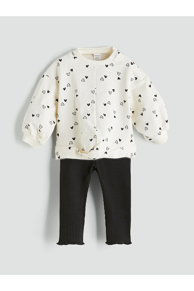 Peak New Season Baby Girl Crew Neck Sweatshirt and Leggings 2-Piece Set
