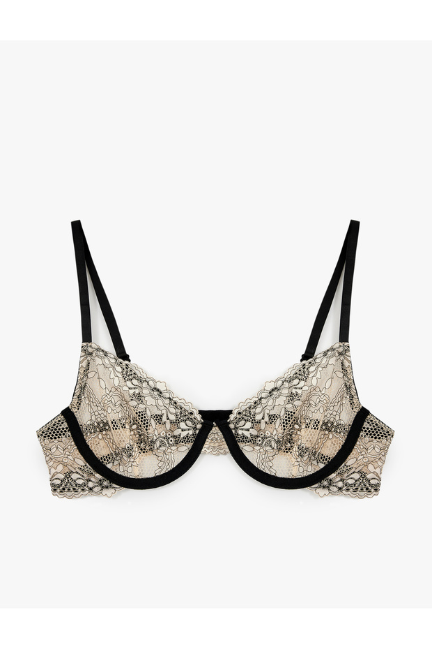 Transparent Floral Underwire Lace Bra