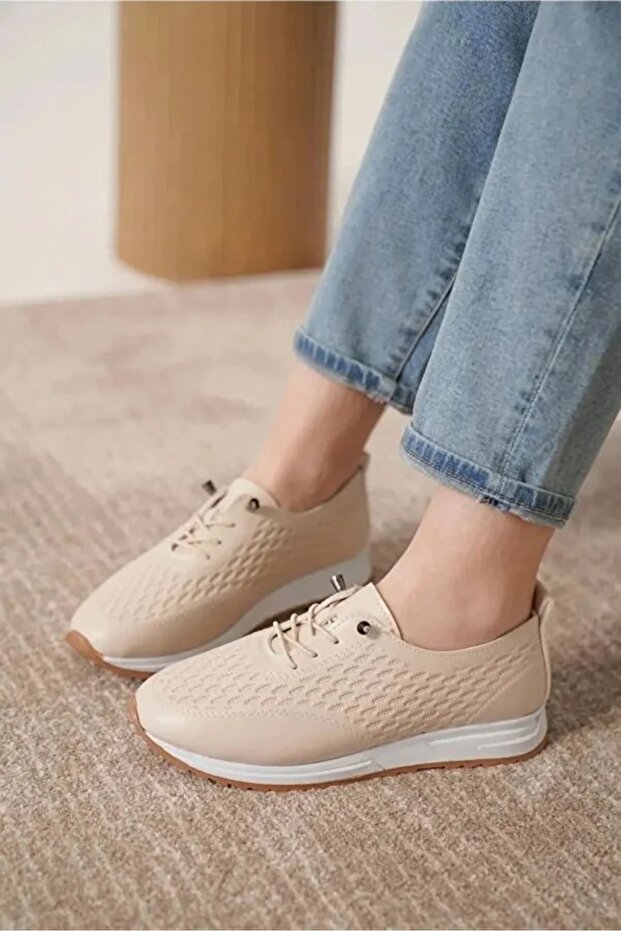 Orthopedic-Sole Everyday Soft Comfortable Women's Leather Lace-Up Laser Ballet Flats