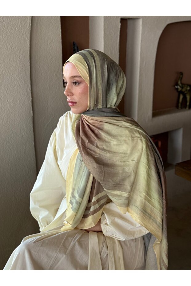 Sunset Desen Bambu Şal - 2