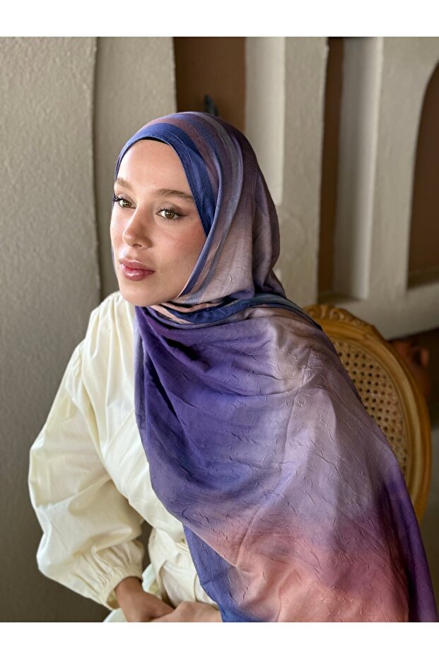 Sunset Desen Bambu Şal - 3