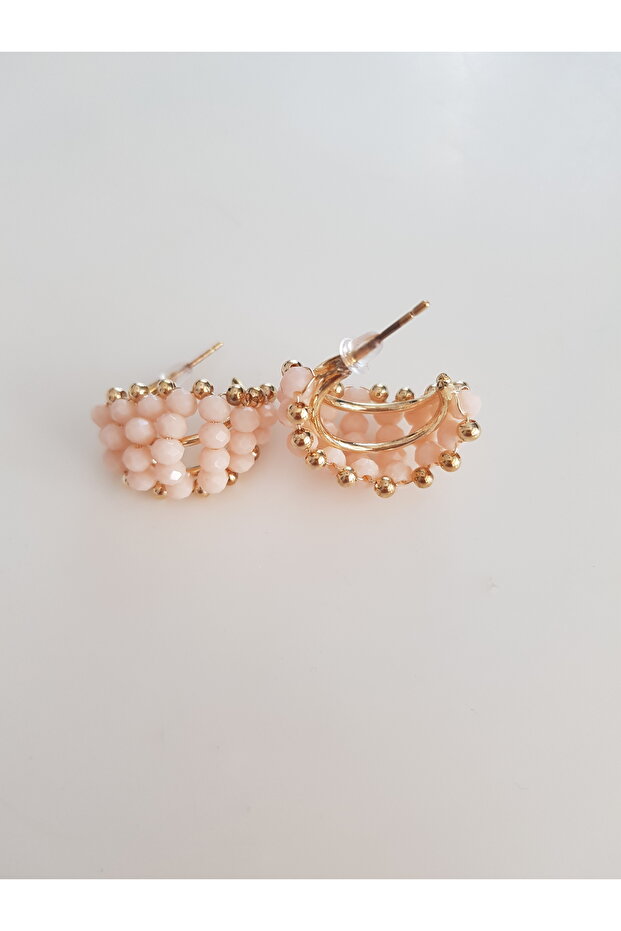 أقراط الخرز الوردي - 4