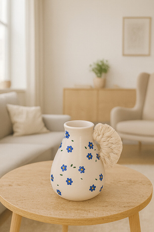 مزهرية إسكندنافية مزخرفة بالزهور - 2