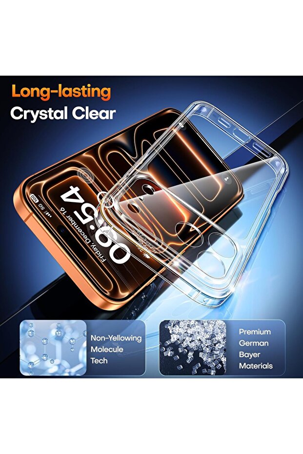 جراب iPhone 17 Pro مع واقي شاشة من قطعة واحدة، ومصد شفاف مقاوم للصدمات - 5