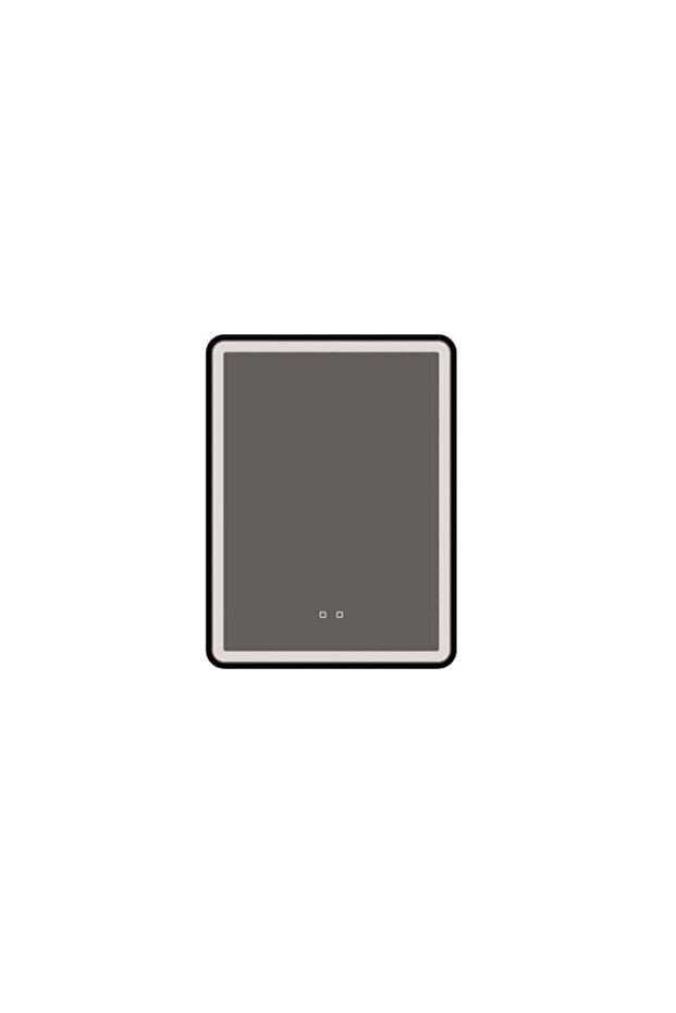 LED Mirror 60x80 cm, Touch Switch, Defogging Function, Black Aluminum Frame - 2