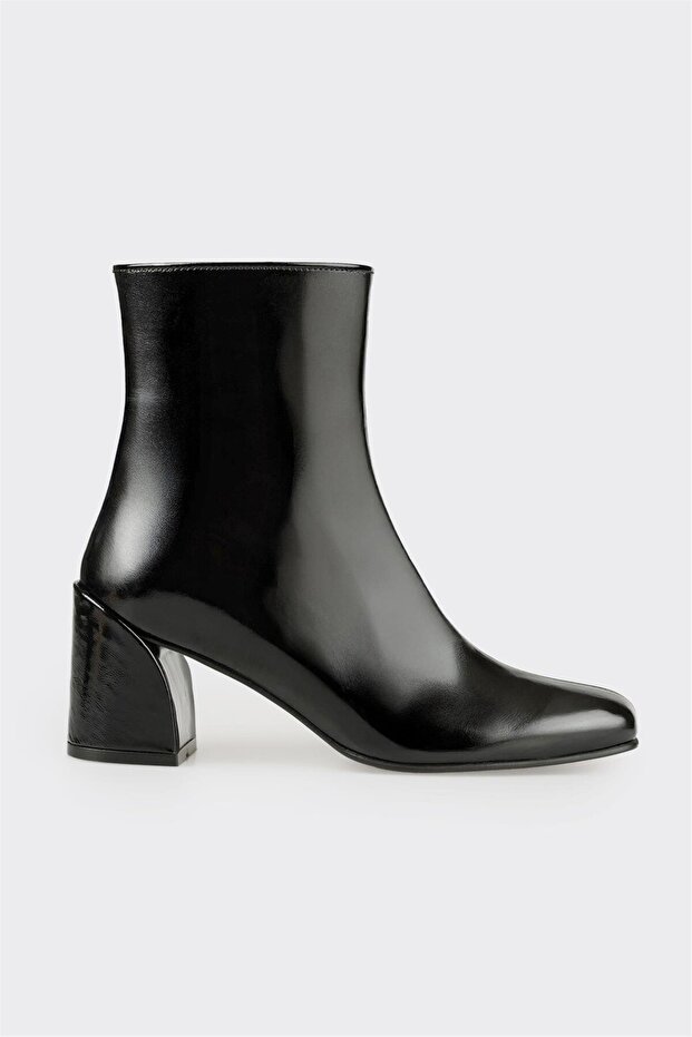 Siyah Deri Kadın Klasik Bot - 1
