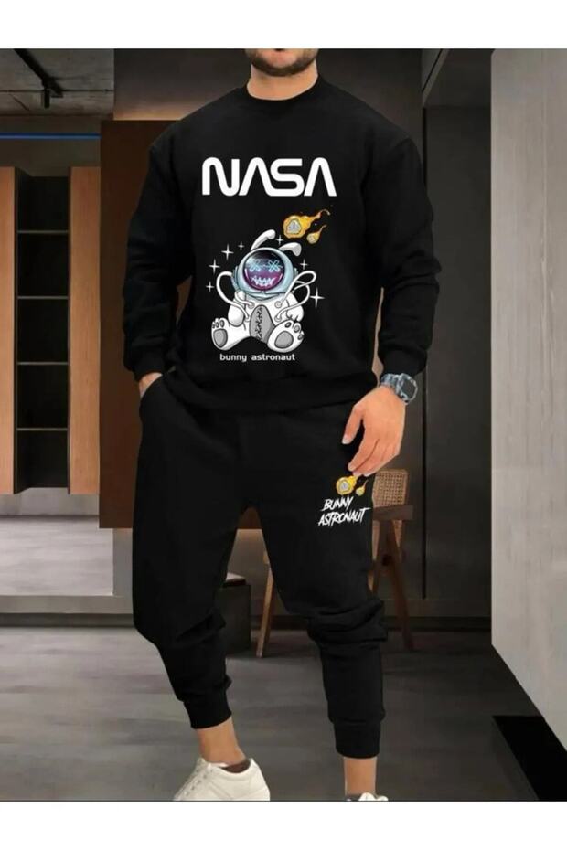 Unisex Nasa Crew Neck Sweatshirt and Tracksuit Set
