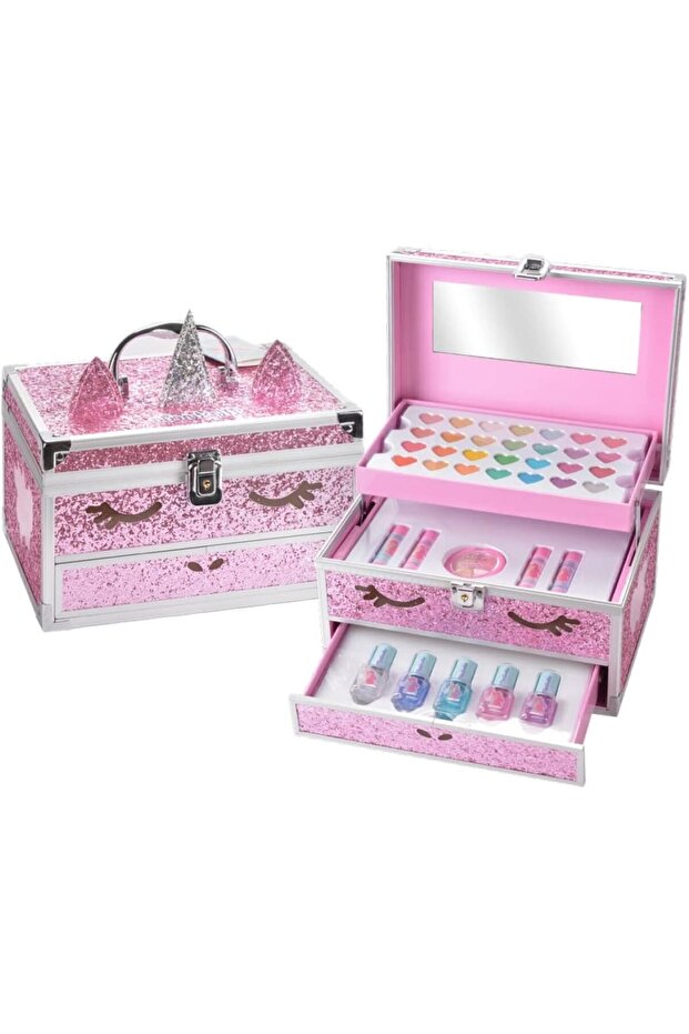 Unicorn Big Glitter Case Makeup & Nail Set Age 3+ Gift for Kids