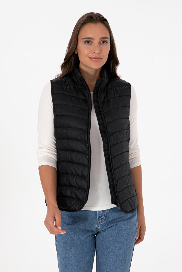 Women's Black Vest 50308083-Vr046