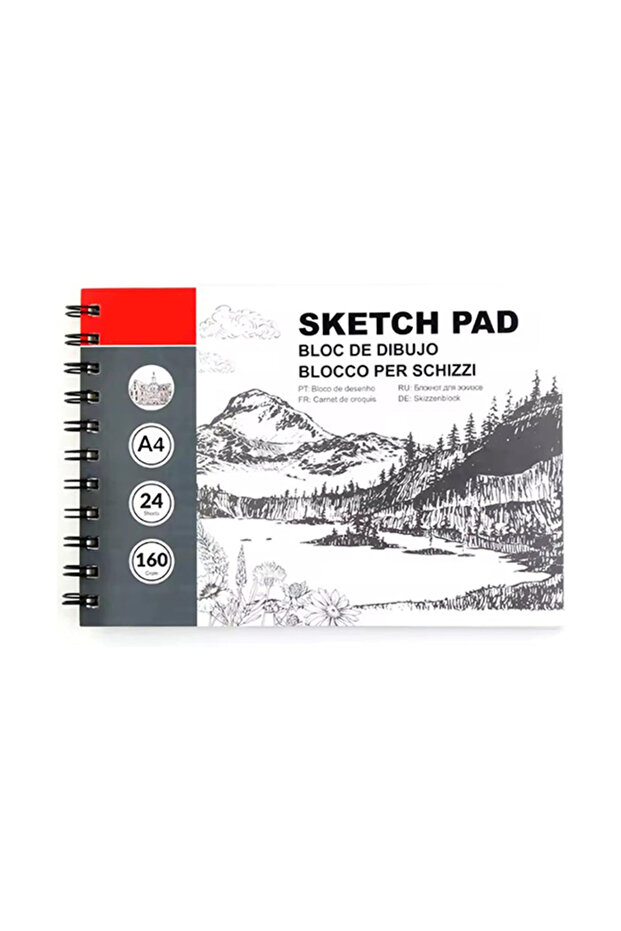 A4 Sketch Pad – 24 Sheets, 160 GSM Smooth Drawing Paper, Artist Sketchbook