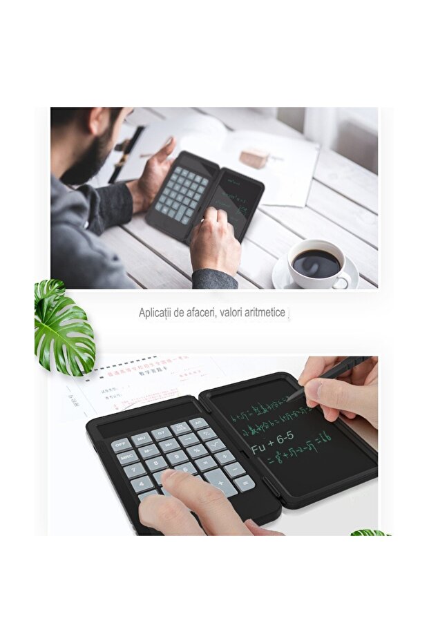 Rechargeable Handheld Calculator with Writing Pad, Flippy, Portable, LCD Screen, 12 Digits, 15 cm Di - 5