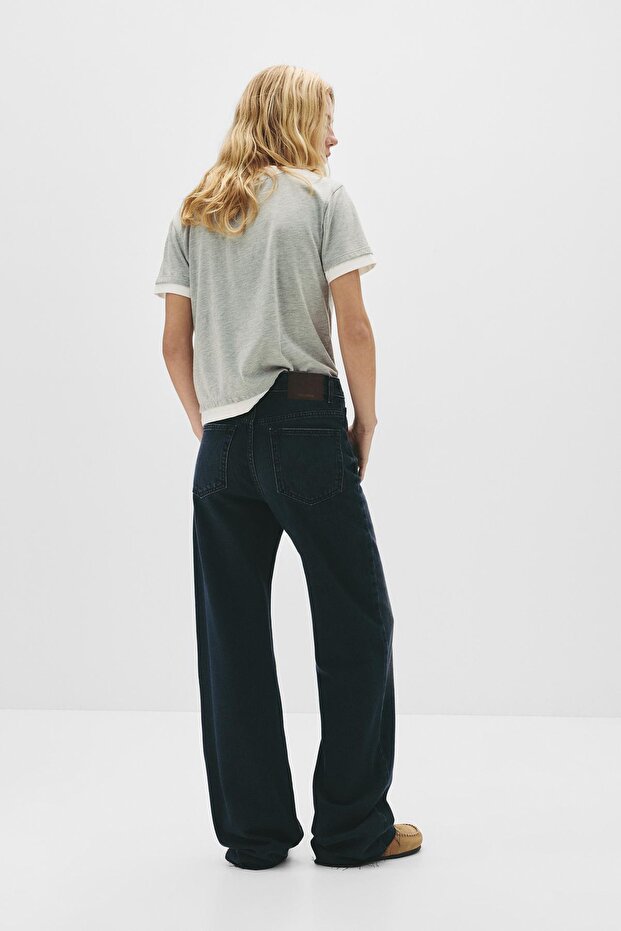 Yüksek bel straight fit jean - 2