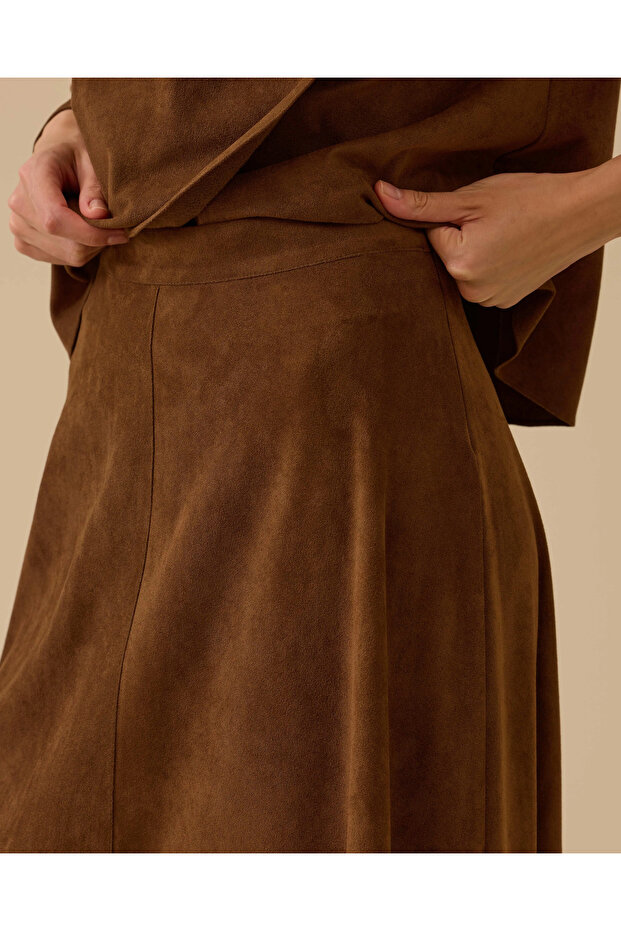 Süet Maksi Etek - 2