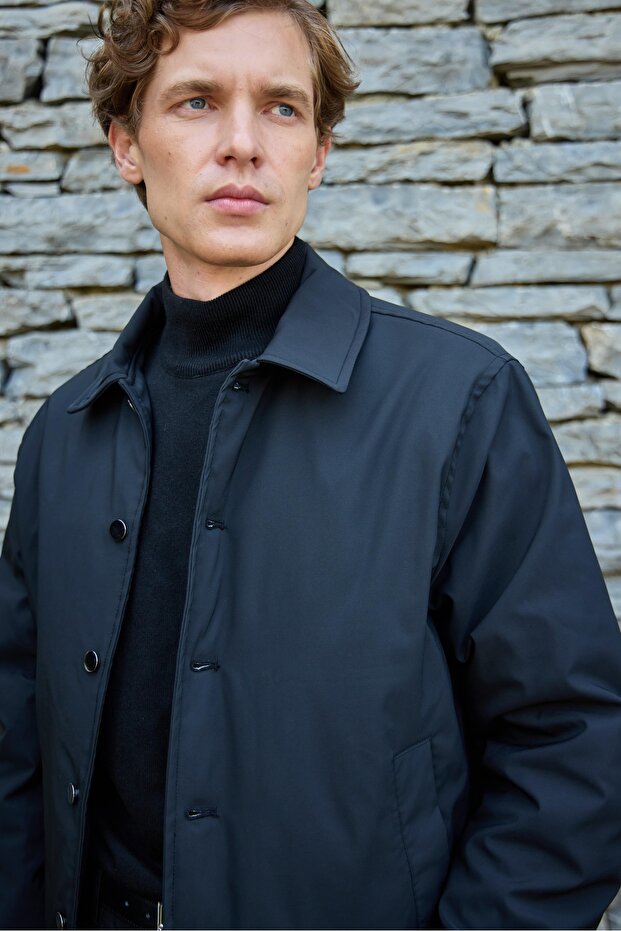 Basic Erkek Mont Siyah Ceket - 3