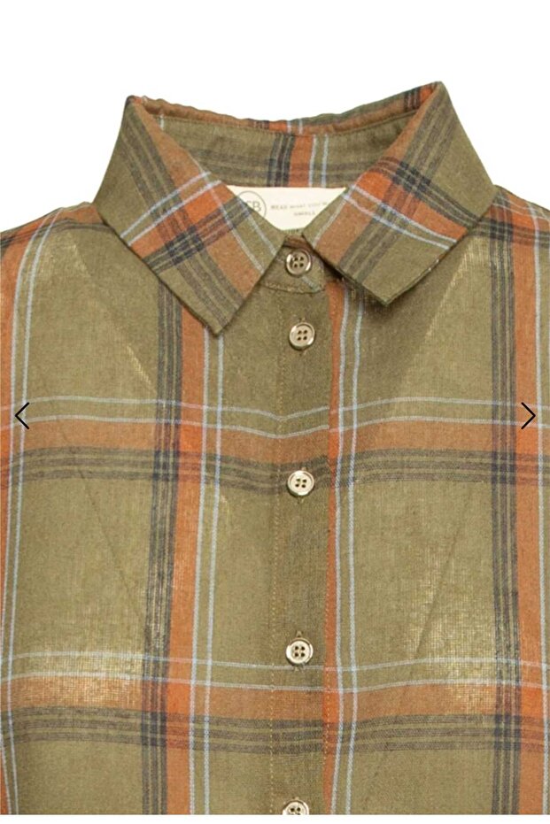 Baskılı kareli gömlek - 3