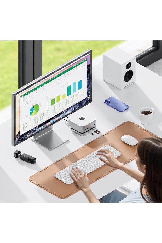 قاعدة تثبيت PULWTOP لجهاز Mac mini M4 مع حاوية SSD M.2 سعة 4 تيرابايت (SSD غير متضمن)، Mac mini M4/ M4 Pro Hub Stan - 8